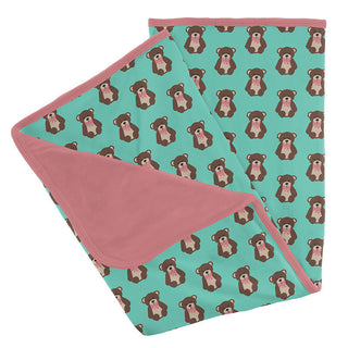 KicKee Pants Baby Boys Print Stroller Blanket, Glass Teddy Bear - One Size