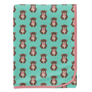 Baby Boys Print Swaddling Blanket, Glass Teddy Bear - One Size KicKee Pants Size: One Size