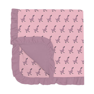KicKee Pants Baby Girls Print Bamboo Ruffle Stroller Blanket - Cake Pop Ugly Duckling 