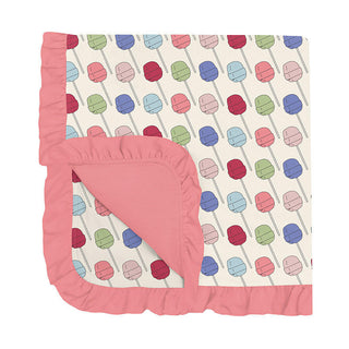 KicKee Pants Baby Girls Print Bamboo Ruffle Stroller Blanket - Lula's Lollipops