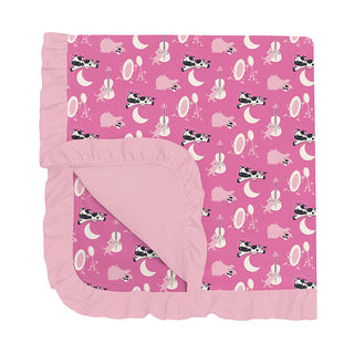 KicKee Pants Baby Girls Print Bamboo Ruffle Stroller Blanket - Tulip Hey Diddle Diddle 