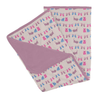 KicKee Pants Baby Girls Print Bamboo Stroller Blanket - Latte 3 Little Kittens 