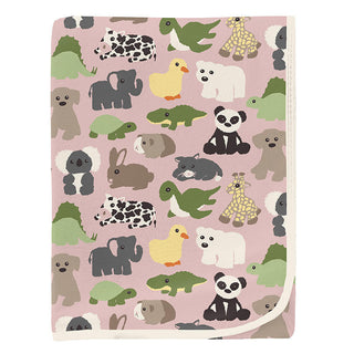 KicKee Pants Baby Girls Print Bamboo Swaddling Blanket - Baby Rose Too Many Stuffies
