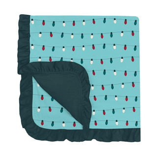 KicKee Pants Baby Girls Print Ruffle Stroller Blanket, Iceberg Holiday Lights - One Size WCA22
