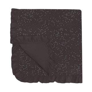KicKee Pants Baby Girls Print Ruffle Stroller Blanket - Midnight Foil Constellations