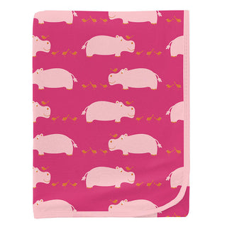 KicKee Pants Baby Girls Print Swaddling Blanket - Calypso Hippo