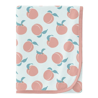 Baby Girls Print Swaddling Blanket, Fresh Air Peaches - One Size KicKee Pants