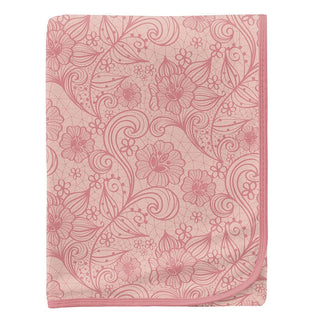 Baby Girls Print Swaddling Blanket, Peach Blossom Lace - One Size KicKee Pants Size: One Size