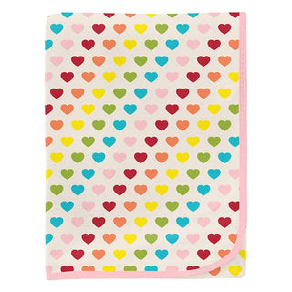 Baby Girls Print Bamboo Swaddling Blanket - Rainbow Hearts Swaddling Blankets