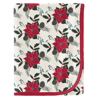 KicKee Pants Baby Print Swaddling Blanket, Christmas Floral - One Size