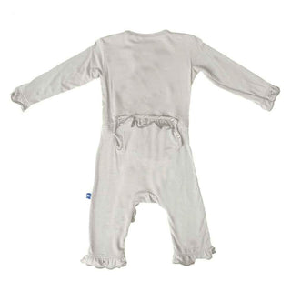 Girl's Solid Bamboo Classic Ruffle Coverall with Snaps - Natural Baby & Toddler Sleepwear