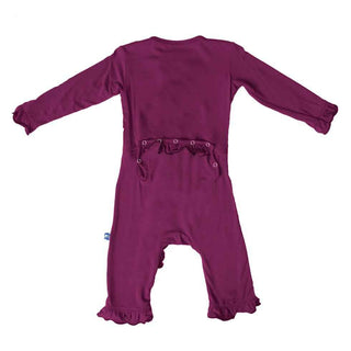Kickee Pants Girl's Solid Classic Ruffle Coverall with Snaps - Orchid