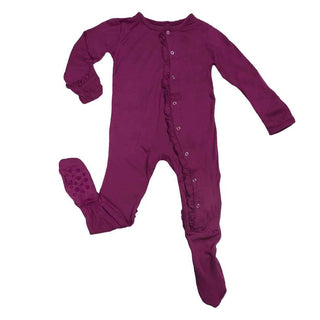 Kickee Pants Girl's Solid Classic Ruffle Footie with Snaps - Orchid