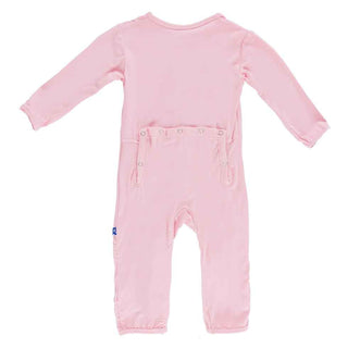 Kickee Pants Girl's Solid Coverall with Zipper - Lotus