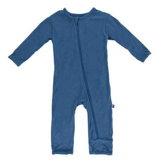 Kickee Pants Boy's Solid Coverall with Zipper - Twilight