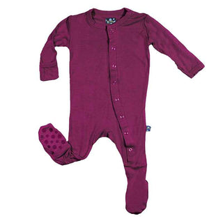 Kickee Pants Solid Girl's Footie with Snaps - Orchid