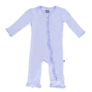 Kickee Pants Girl's Solid Muffin Ruffle Coverall with Zipper - Lilac