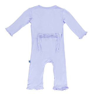 Kickee Pants Girl's Solid Muffin Ruffle Coverall with Zipper - Lilac