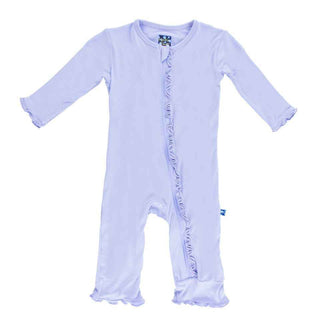 Kickee Pants Girl's Solid Classic Ruffle Coverall with Zipper - Lilac