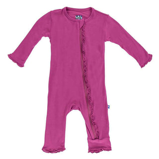 Kickee Pants Girl's Solid Classic Ruffle Coverall with Zipper - Orchid