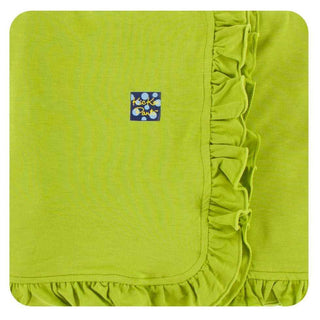 KicKee Pants Basic Solid Ruffle Stroller Blanket - Meadow, One Size