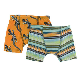 KicKee Pants Boxer Briefs Set - Apricot Bead Lizard and Cancun Glass Stripe