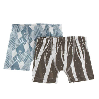 KicKee Pants Boxer Briefs Set - Dusty Sky Mountains and Falcon Snow