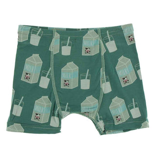 KicKee Pants Boxer Briefs Set - Ivy Milk and Multi Agriculture Stripe