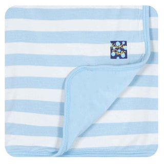 KicKee Pants Boys Essentials Stroller Blanket, Pond Stripe, One Size