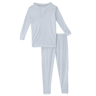 KicKee Pants Boys Long Sleeve Henley Pajama Set - Illusion Blue