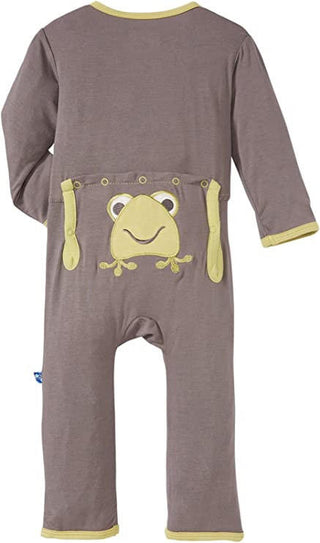 KicKee Pants Boy's Print Applique Coverall with Snaps - Rain Toad