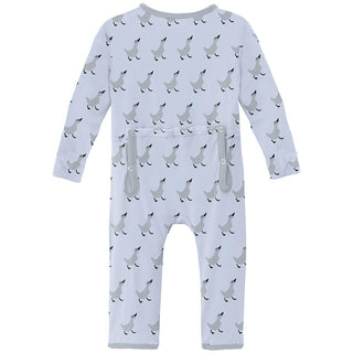 KicKee Pants Boy's Print Bamboo Coverall with 2-Way Zipper - Dew Ugly Duckling 