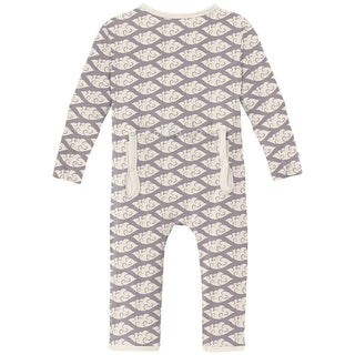 KicKee Pants Boy's Print Bamboo Coverall with 2-Way Zipper - Feather Cloudy Sea