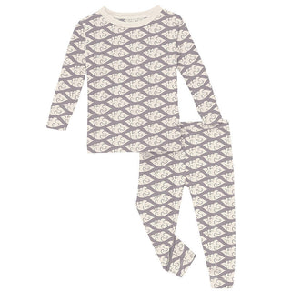 KicKee Pants Boy's Print Bamboo Long Sleeve Pajama Set - Feather Cloudy Sea