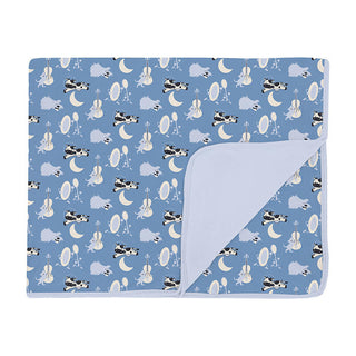 KicKee Pants Boy's Print Bamboo Toddler Blanket - Dream Blue Hey Diddle Diddle 