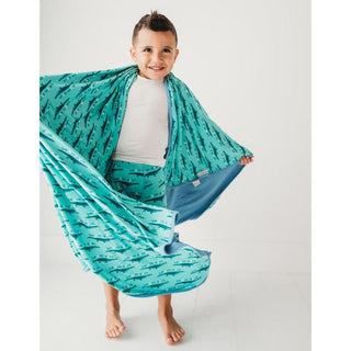 KicKee Pants Boy's Print Bamboo Toddler Blanket - Glass Later Alligator 