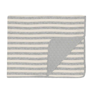 KicKee Pants Boy's Print Bamboo Toddler Blanket - Heathered Mist Sweet Stripe