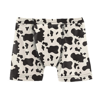 KicKee Pants Boys Print Boxer Brief - Cow Print