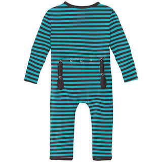 KicKee Pants Boy's Print Coverall with 2-Way Zipper - Rad Stripe