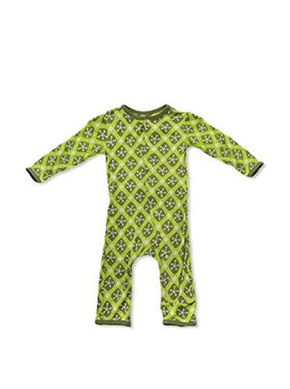 KicKee Pants Boy's Print Coverall with Snaps - Meadow Argyle Lattice