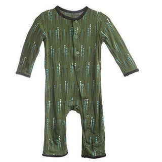 KicKee Pants Boy's Print Coverall with Snaps - Moss Icicles