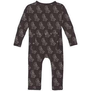 Boy's Print Bamboo Coverall with Zipper - Midnight Gramophone Baby & Toddler Sleepwear