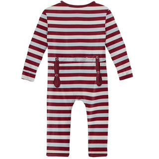 KicKee Pants Boys Print Coverall with Zipper - Playground Stripe