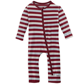 KicKee Pants Boys Print Coverall with Zipper - Playground Stripe