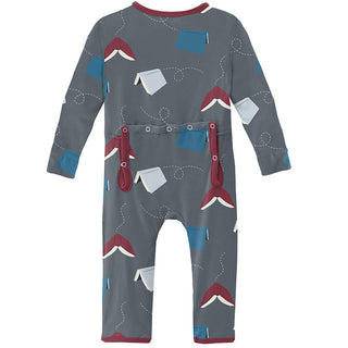 KicKee Pants Boys Print Coverall with Zipper - Slate Flying Books