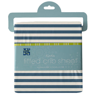 KicKee Pants Boys Print Fitted Crib Sheet, Nautical Stripe - One Size