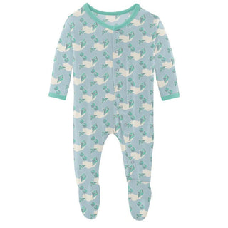 KicKee Pants Boys Print Footie with Snaps - Windy Day Kites