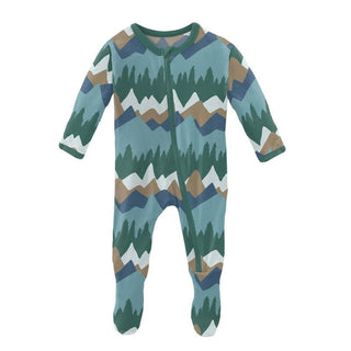 Boy's Print Footie with Zipper - Glacier Mountains Baby & Toddler Sleepwear