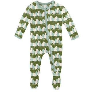 Boy's Print Footie with Zipper - Moss Chicks Baby & Toddler Sleepwear