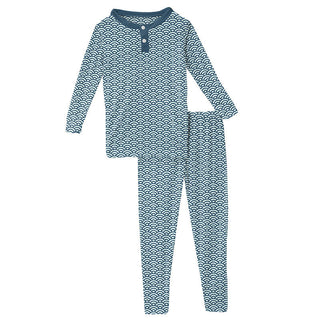 KicKee Pants Boys Print Long Sleeve Henley Pajama Set - Fresh Air Waves